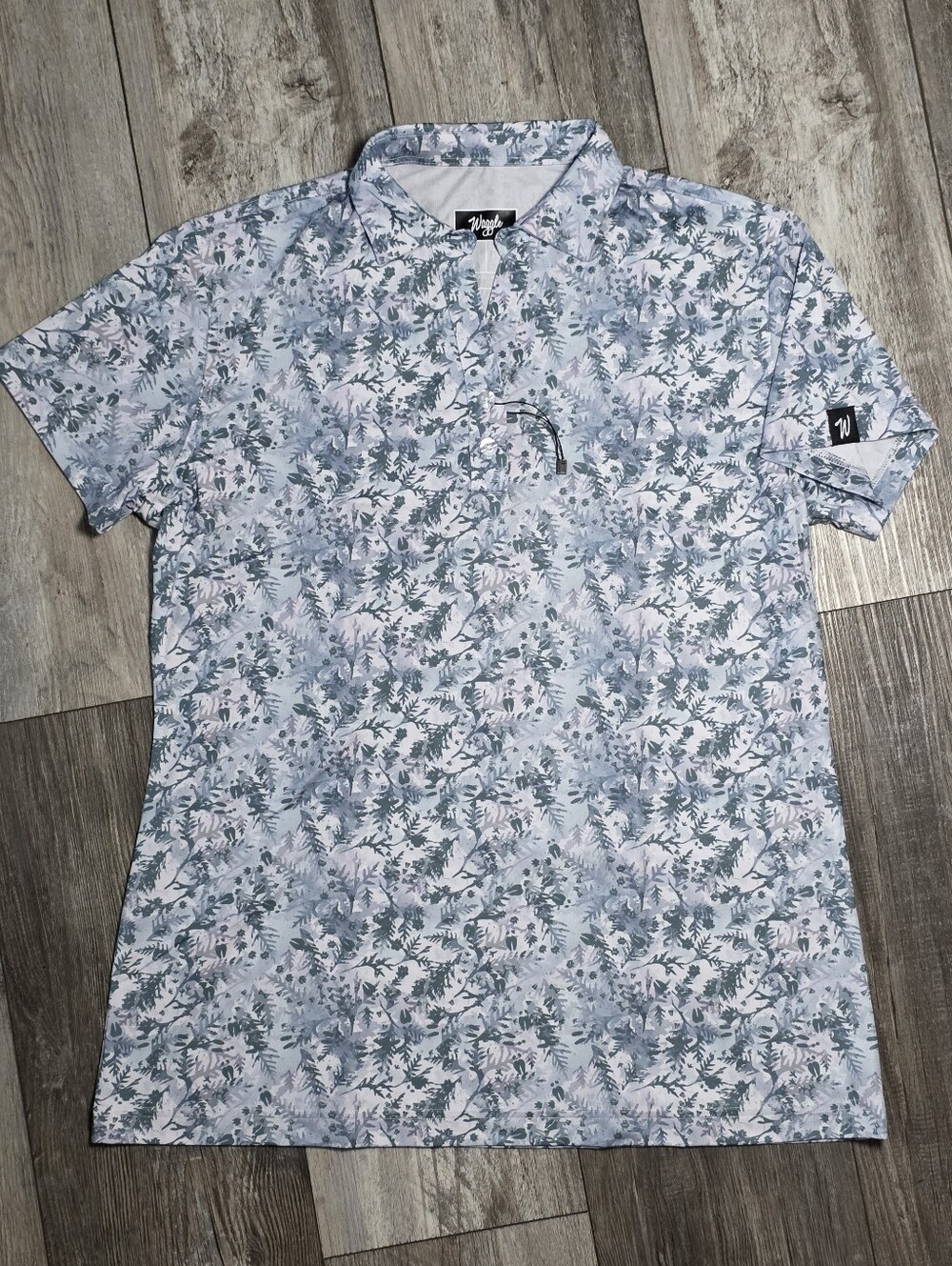 Waggle Woman's Animal Tracks AOP Preformance Golf Polo Sz Lg *NWOT
